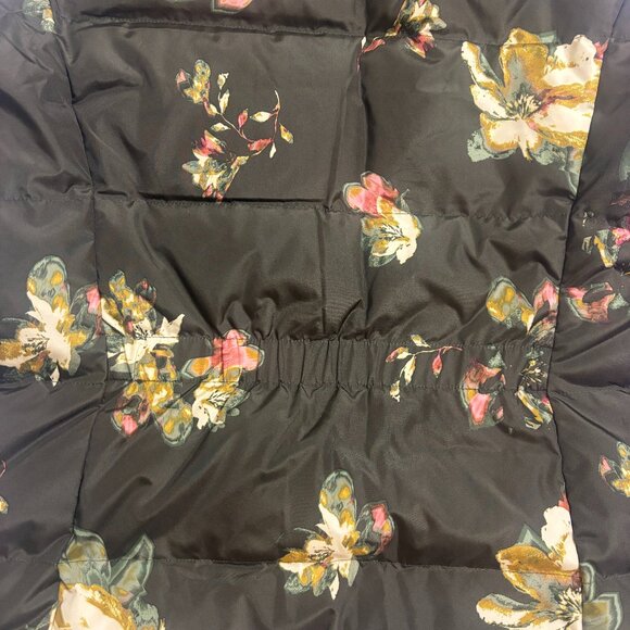 Lands' End Olive Green Floral Puffer Vest Women's Size Small S - Picture 4 of 4